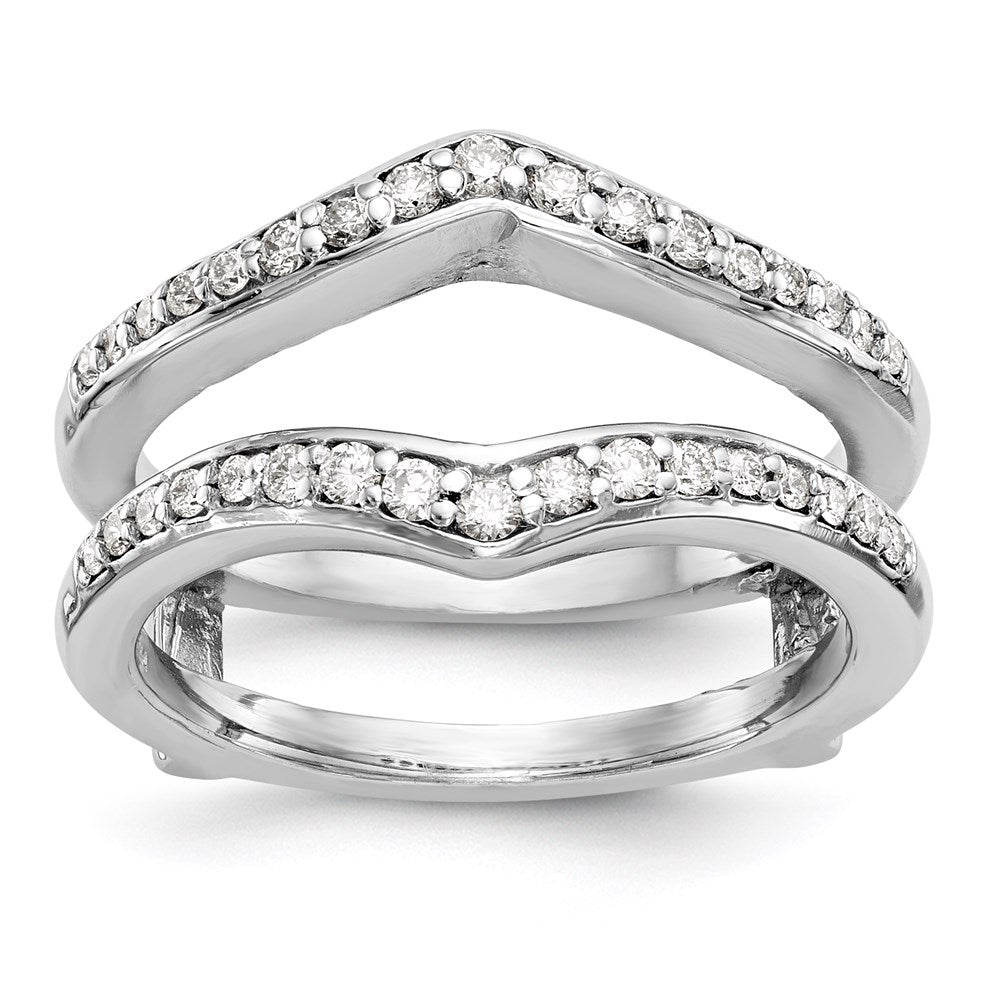 14K White Gold Diamond Guard, 0.47 ct, Size 7