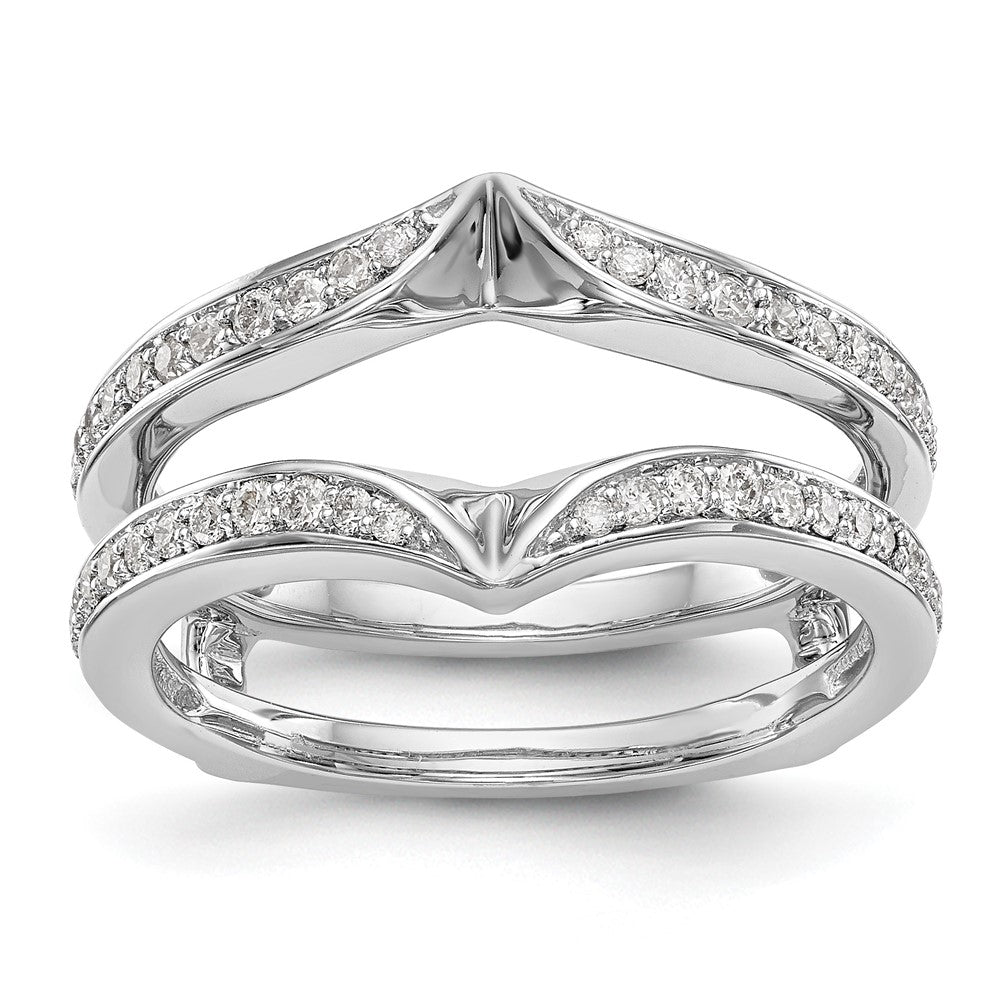 14K White Gold 1/3 carat Diamond Complete Ring Guard, 0.332 ct, Size 7