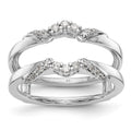 14K White Gold 1/5 carat Diamond Complete Ring Guard, 0.196 ct, Size 7