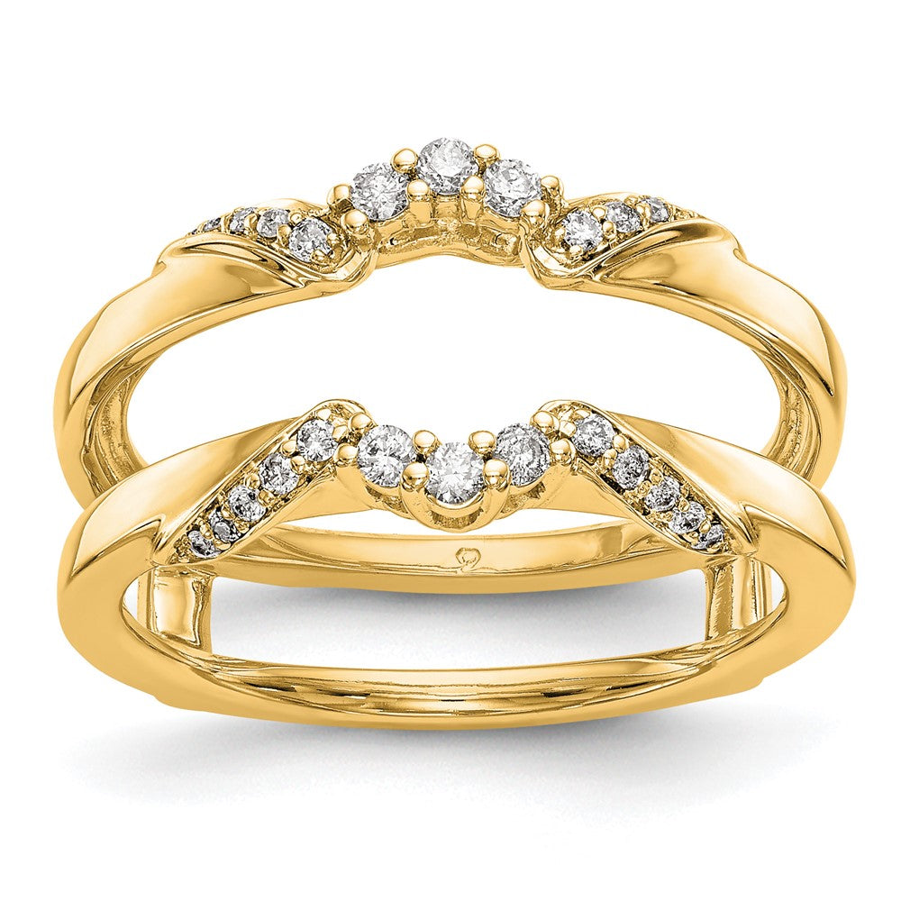 14K Yellow Gold Diamond Guard, 0.196 ct, Size 7