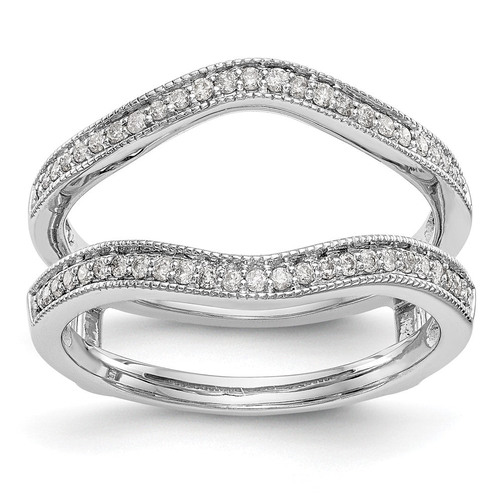 14K White Gold 1/4 carat Diamond Complete Ring Guard, 0.24 ct, Size 7