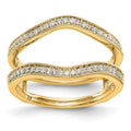 14K Yellow Gold Diamond Guard, 0.24 ct, Size 7