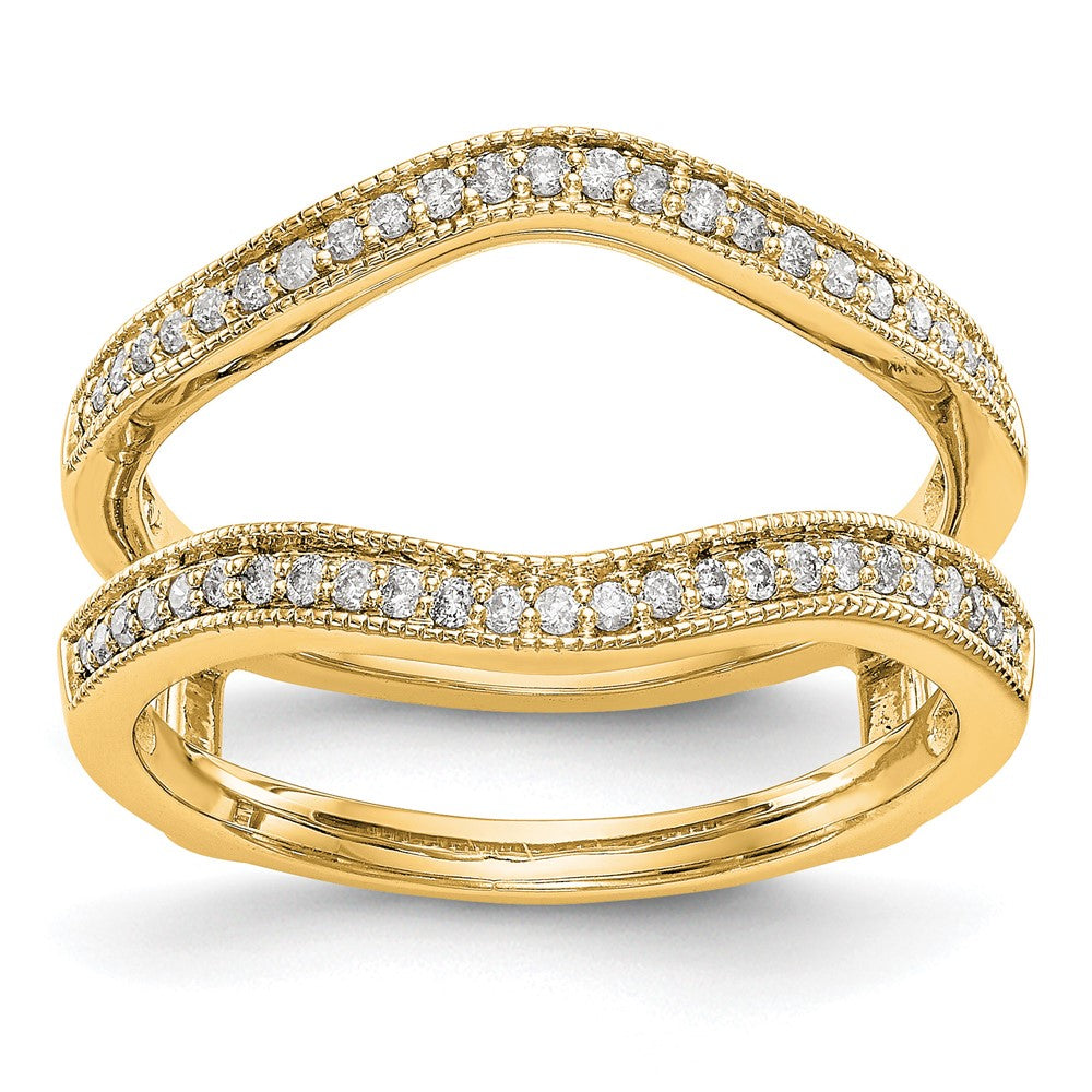 14K Yellow Gold Diamond Guard, 0.24 ct, Size 7
