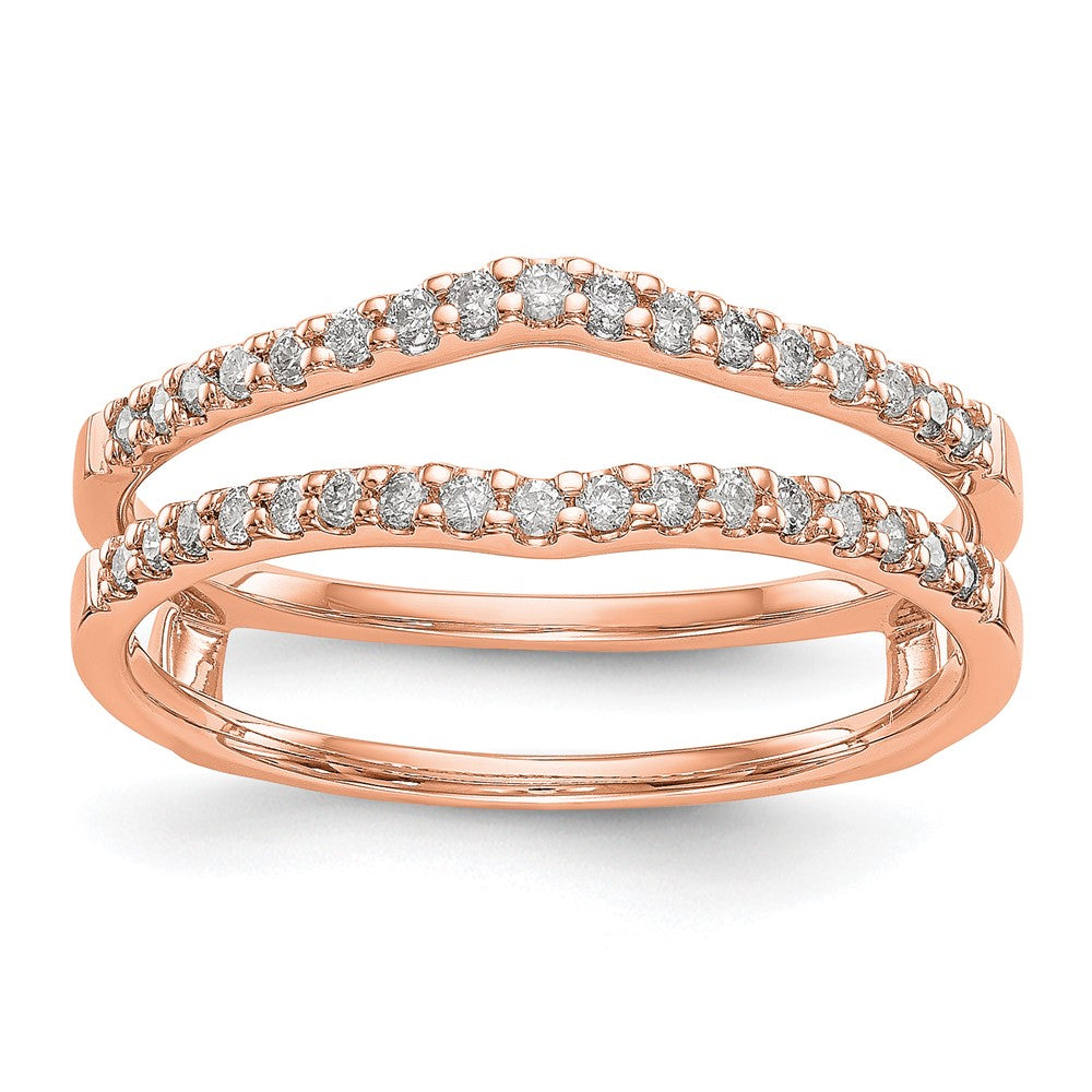 14K Rose Gold Diamond Guard, 0.248 ct, Size 7