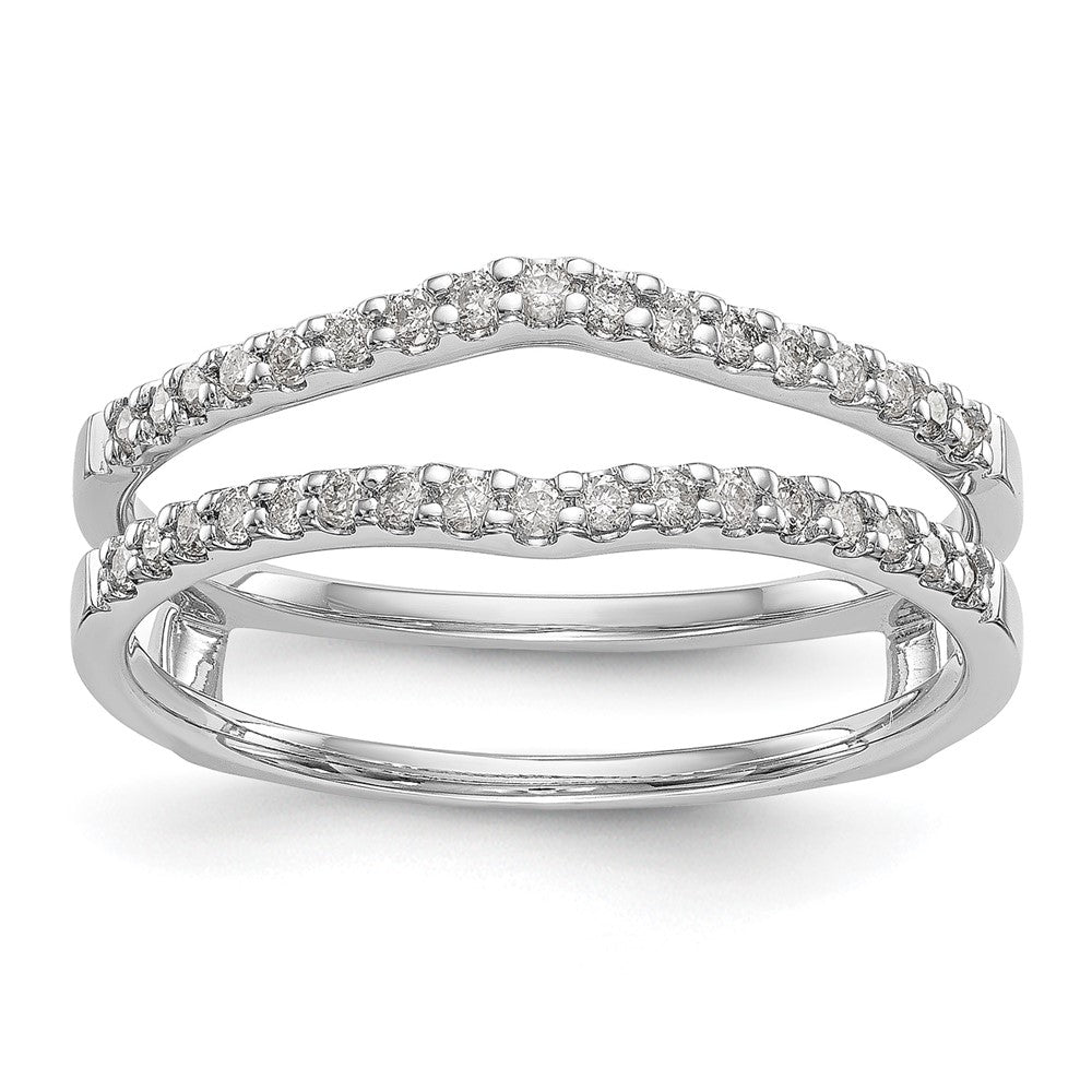 14K White Gold 1/4 carat Diamond Complete Ring Guard, 0.248 ct, Size 7