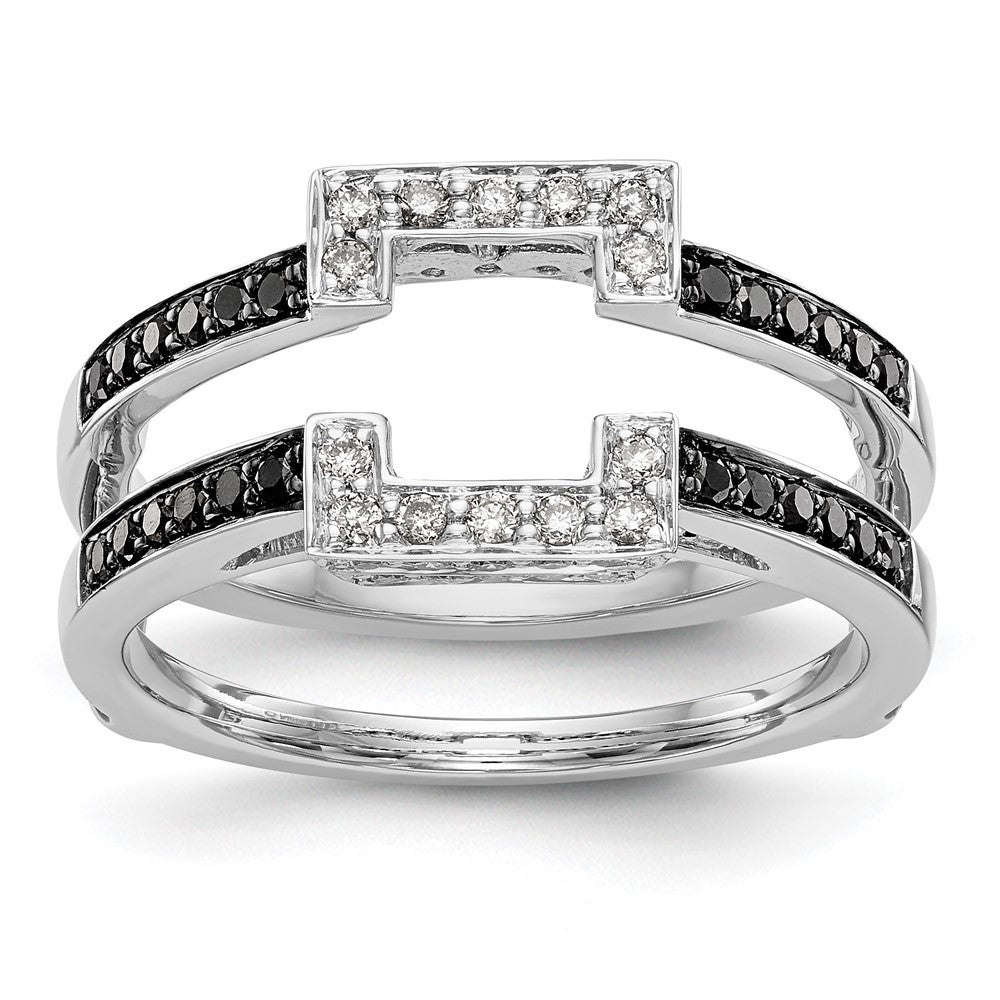 14K White Gold Black & White Diamond Guard, 0.43 ct, Size 7, 4.36 g - ID5S9RM3124B-BK-043-WAA8L7