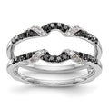 14K White Gold 1/3 carat Black and White Diamond Complete Ring Guard, 0.328 ct, Size 7, 3.67 g - ID5S9RM3125B-BK-033-WAA8L7