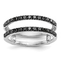 14K White Gold 1/2 carat Black Diamond Complete Ring Guard, 0.5 ct, Size 7