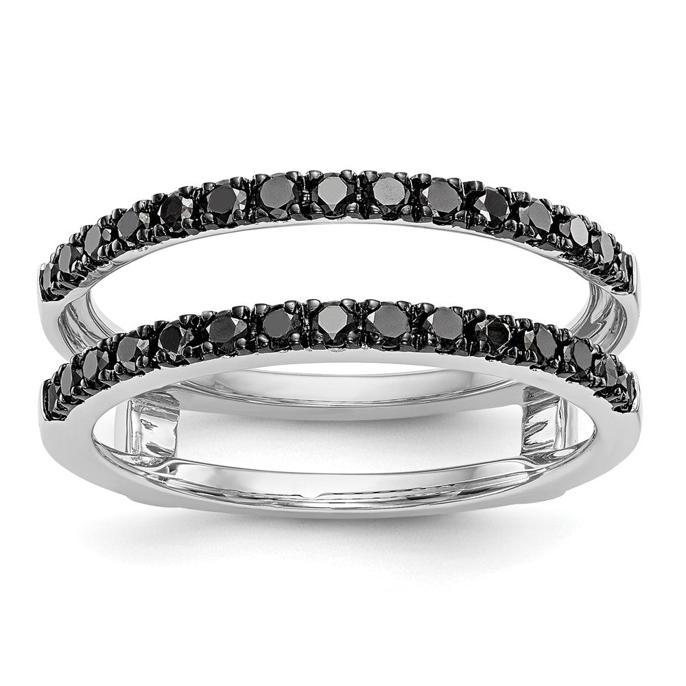 14K White Gold 1/2 carat Black Diamond Complete Ring Guard, 0.5 ct, Size 7