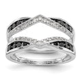 14K White Gold 3/4 carat Black and White Diamond Complete Ring Guard, 0.748 ct, Size 7, 5.13 g - ID5S9RM3127B-BK-075-WAA8L7
