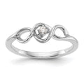 First Promise 14k White Gold 1/20 carat Round Diamond Complete Promise/Engagement Ring, 0.04 ct, Size 7