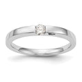 First Promise 14k White Gold Heart Shank 1/10 carat Round Diamond Complete Promise/Engagement Ring, 0.1 ct, Size 7
