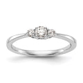 First Promise 14k White Gold 3-Stone 1/4 carat Round Diamond Complete Promise/Engagement Ring, 0.25 ct, Size 7