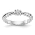 First Promise 14k White Gold Cluster .03 carat Round Diamond Complete Promise/Engagement Ring, 0.03 ct, Size 7, 2.58 g - ID5S9RM3142E-030-WAA8L7
