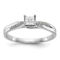 First Promise 14k White Gold Square Illusion 1/20 carat Round Diamond Complete Promise/Engagement Ring, 0.052 ct, Size 7, 1.96 g - ID5S9RM3143E-008-WAA8L7