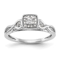 First Promise 14k White Gold Criss-Cross 1/5 carat Round Diamond Complete Promise/Engagement Ring, 0.204 ct, Size 7, 2.28 g - ID5S9RM3144E-020-WAA8L7