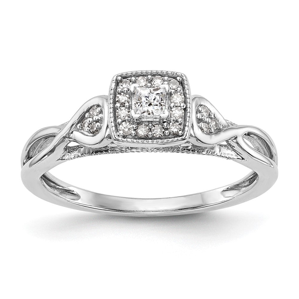 First Promise 14k White Gold Criss-Cross 1/5 carat Round Diamond Complete Promise/Engagement Ring, 0.204 ct, Size 7, 2.28 g - ID5S9RM3144E-020-WAA8L7