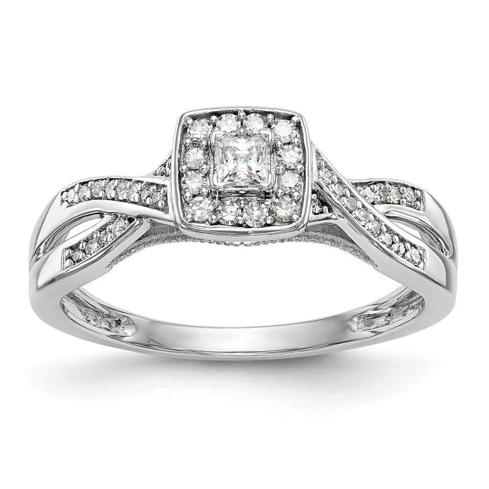 First Promise 14k White Gold Criss-Cross 1/3 carat Round Diamond Complete Promise/Engagement Ring, 0.292 ct, Size 7, 2.89 g - ID5S9RM3145E-024-WAA8L7