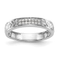 14K White Gold AA Quality 1/10 carat Diamond Trio Ladies Wedding Band, 0.105 ct, Size 7, 2.55 g - ID5S9RM3162B-L-100-WAA8L7