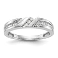 14K White Gold AA Quality 1/6 carat Diamond Trio Complete Men's Wedding Band, 0.14 ct, Size 10