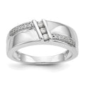 14K White Gold Complete Diamond Trio Ladies Wedding Band, 0.145 ct, Size 7