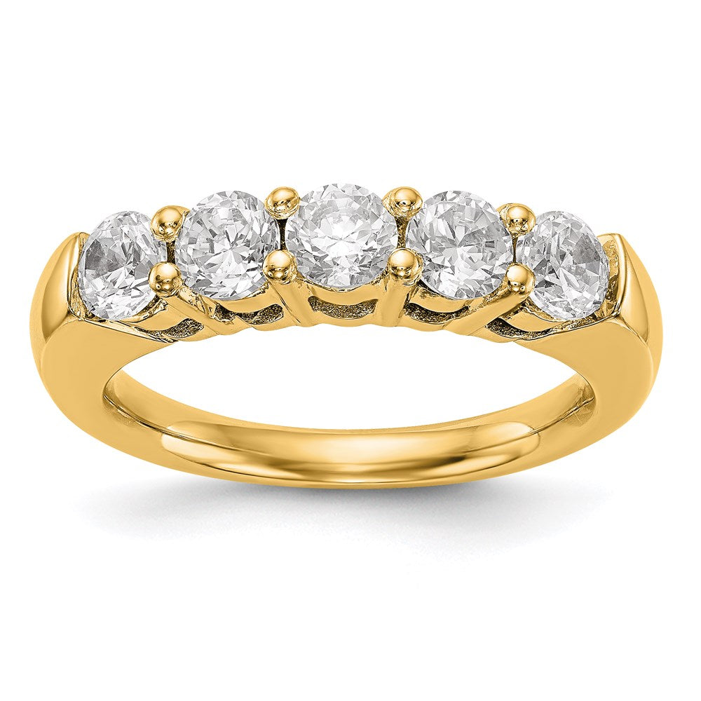 14K Yellow Gold 5-Stone Diamond Band, 0.325 ct, Size 7, 2.88 g