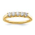 14K Yellow Gold 5-Stone Diamond Band, 0.5 ct, Size 7, 2.36 g