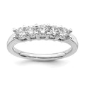 True Origin 14K White Gold 1 carat Lab Grown Diamond VS/SI  D E F  5 Stone Ring, 1.09 ct, Size 7