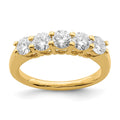 True Origin 14K 1 1/3 carat Lab Grown Diamond VS/SI  D E F  5 Stone Ring, 1.35 ct, Size 7