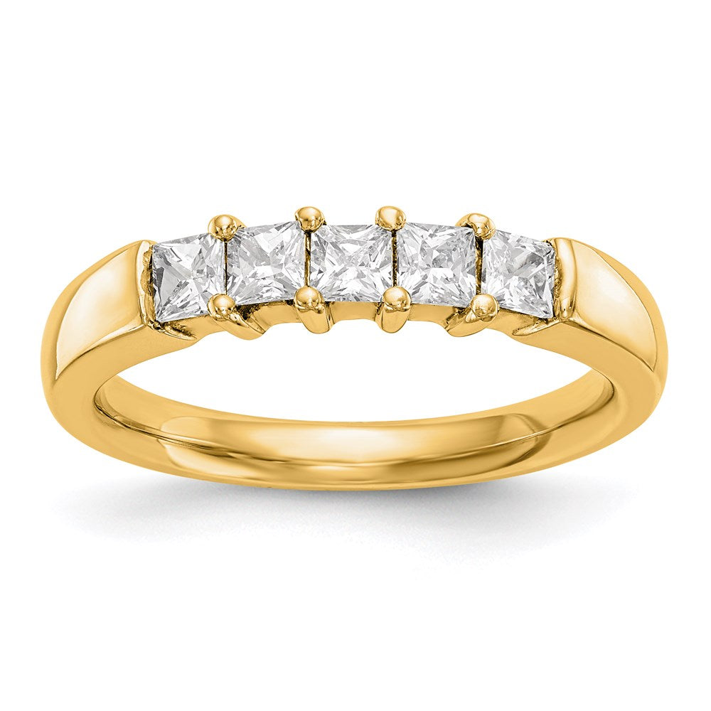 14K Yellow Gold 5-Stone Diamond Band, 0.25 ct, Size 7