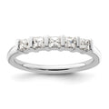 14K White Gold 5-Stone Half-Bezel 1/2 carat Princess Complete Diamond Band, 0.5 ct, Size 7, 2.76 g - ID5S9RM3180B-050-WAA8L7