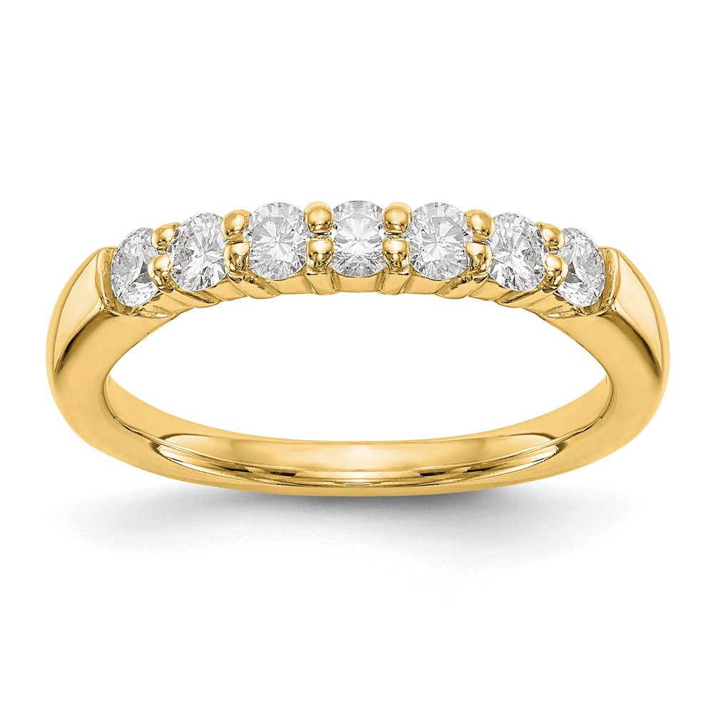 14K Yellow Gold 7-Stone Diamond Band, 0.245 ct