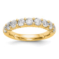 14K Yellow Gold 9-Stone Diamond Band, 0.45 ct, Size 7