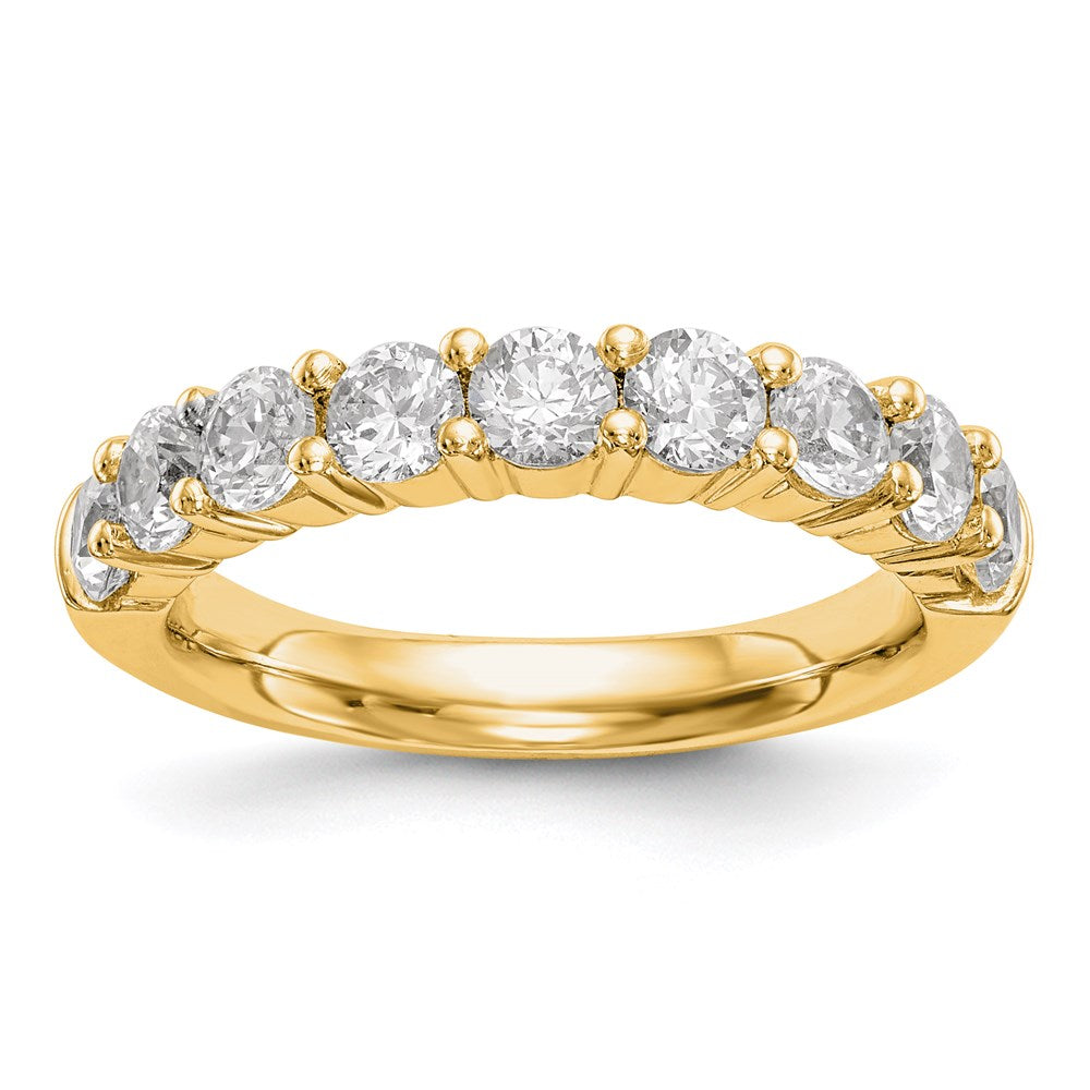 14K Yellow Gold 9-Stone Diamond Band, 0.45 ct, Size 7