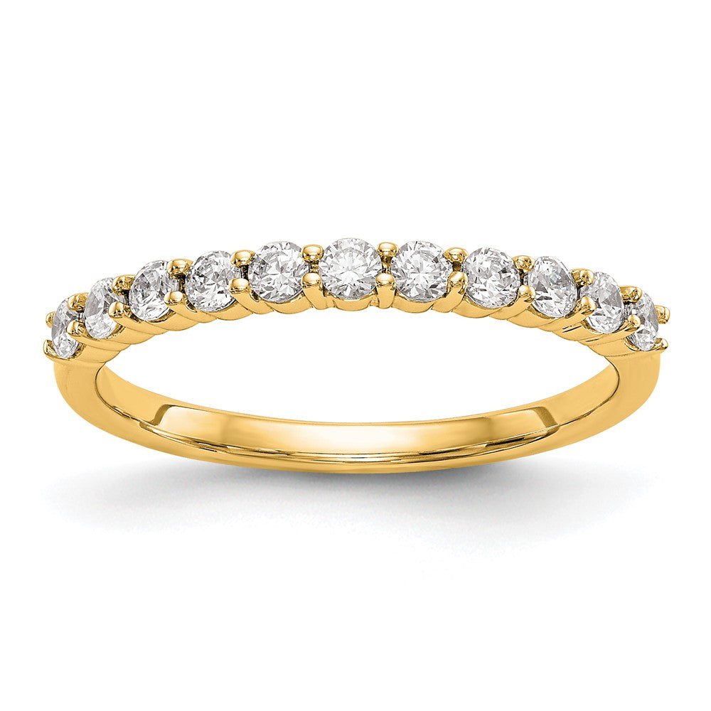 14K Yellow Gold 11-Stone Diamond Band, 0.495 ct, Size 7