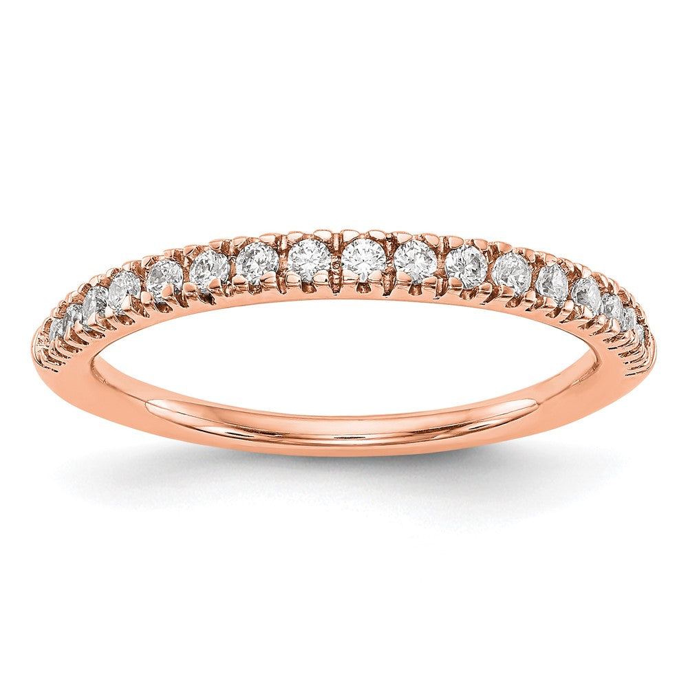 14K Rose Gold 1/4 carat Complete Diamond Band, 0.255 ct, Size 7, 2.25 mm