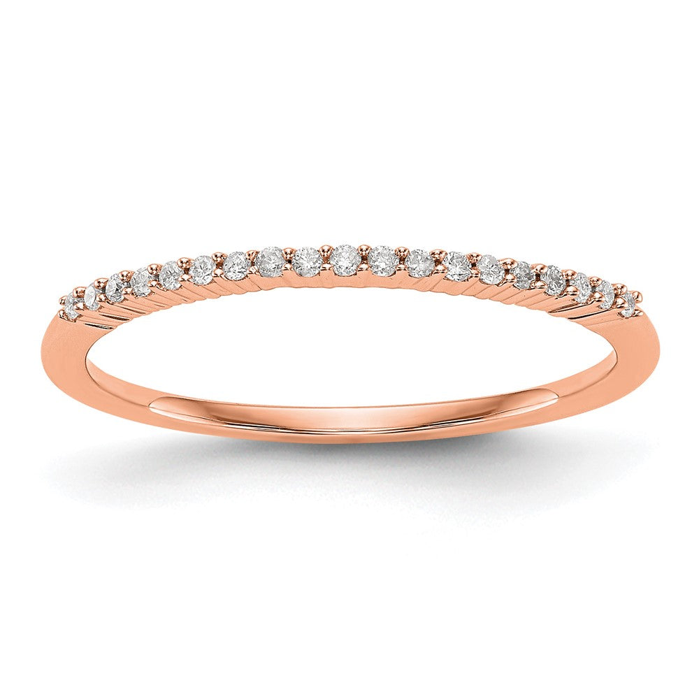 14K Rose Gold Diamond Band, 0.095 ct, Size 7