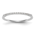 14K White Gold 1/10 carat Complete Round Diamond Band, 0.095 ct, Size 7