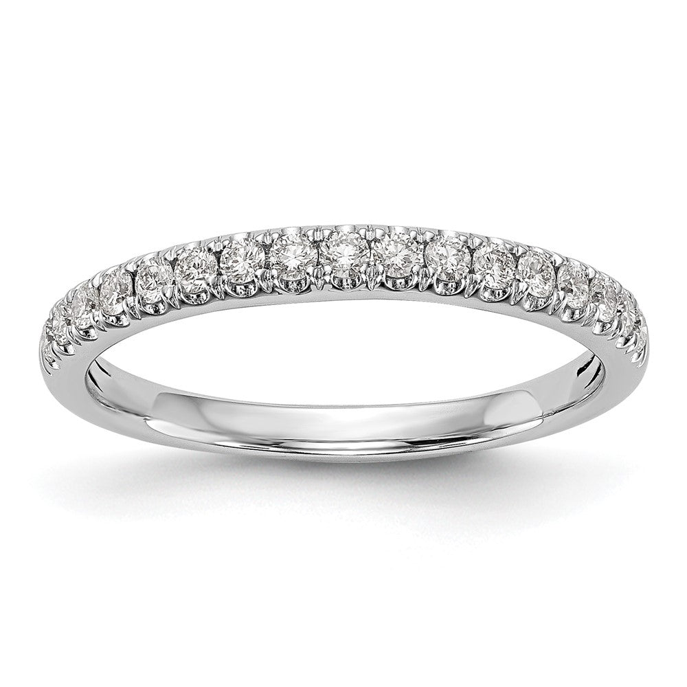True Origin 14K White Gold 3/8 carat Lab Grown Diamond VS+ F+ Complete Wedding Band, 0.425 ct, Size 7