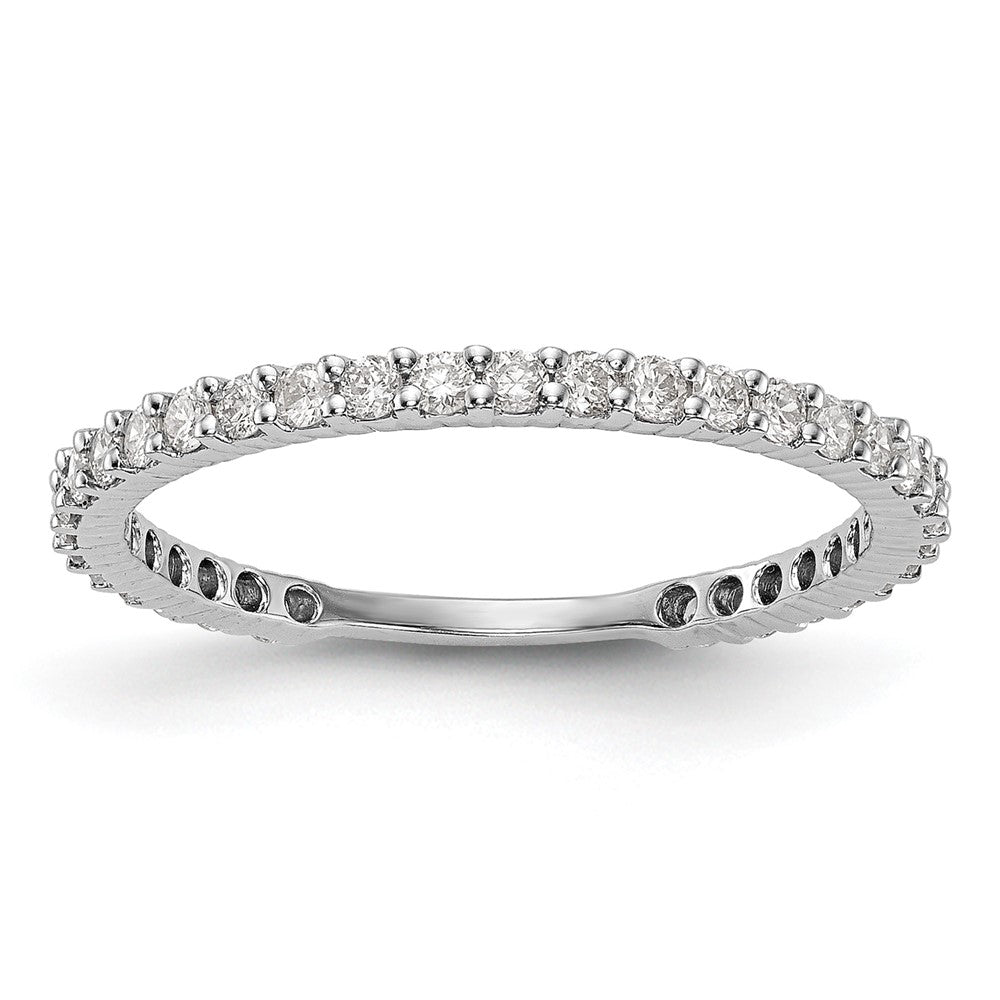 14K White Gold 3/8 carat Complete Round Diamond Band, 0.396 ct, Size 7, 1.18 g - ID5S9RM3202B-040-WAA8L7