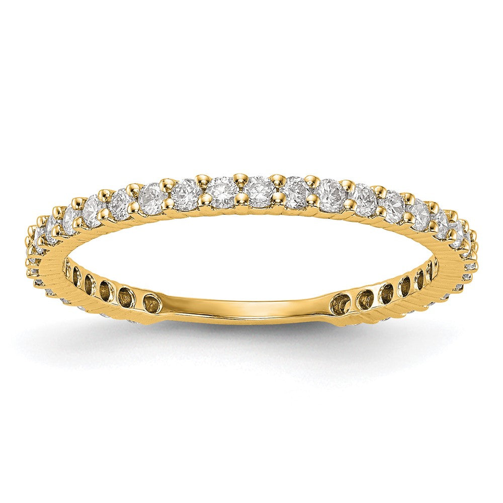 14K Yellow Gold 3/8 carat Complete Round Diamond Band, 0.396 ct, Size 7