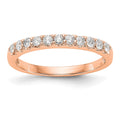 14K Rose Gold 11-Stone 1/3 carat Complete Diamond Band, 0.33 ct, Size 7