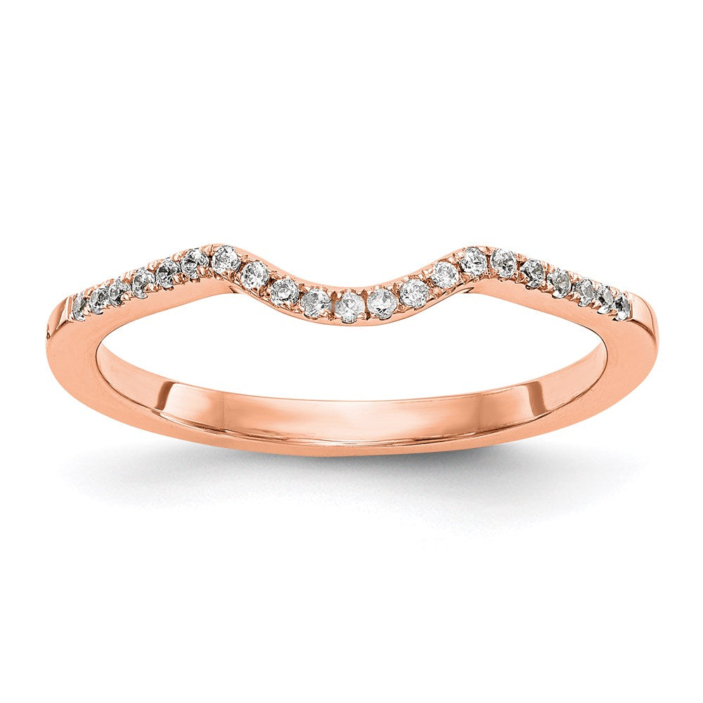 14K Rose Gold Diamond Band, 0.063 ct, Size 7