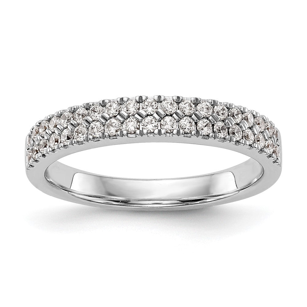 14K White Gold Diamond Band, 0.38 ct, Size 7