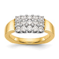 14K Two-tone Diamond Band, 0.975 ct, Size 7