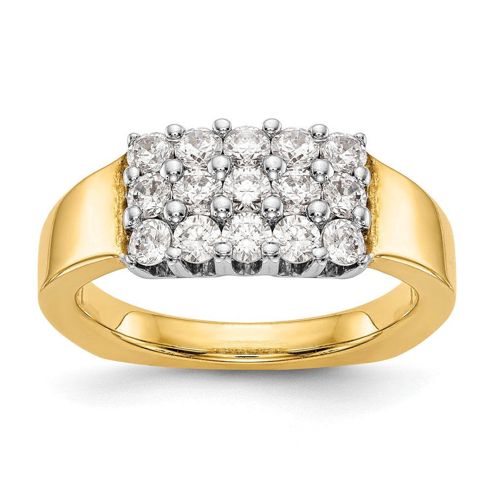 14K Two-tone Diamond Band, 0.975 ct, Size 7