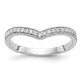14K White Gold 1/8 carat Diamond Contoured Complete Wedding Band, 0.14 ct, Size 7, 1.93 g - ID5S9RM3225B-014-WAA8L7