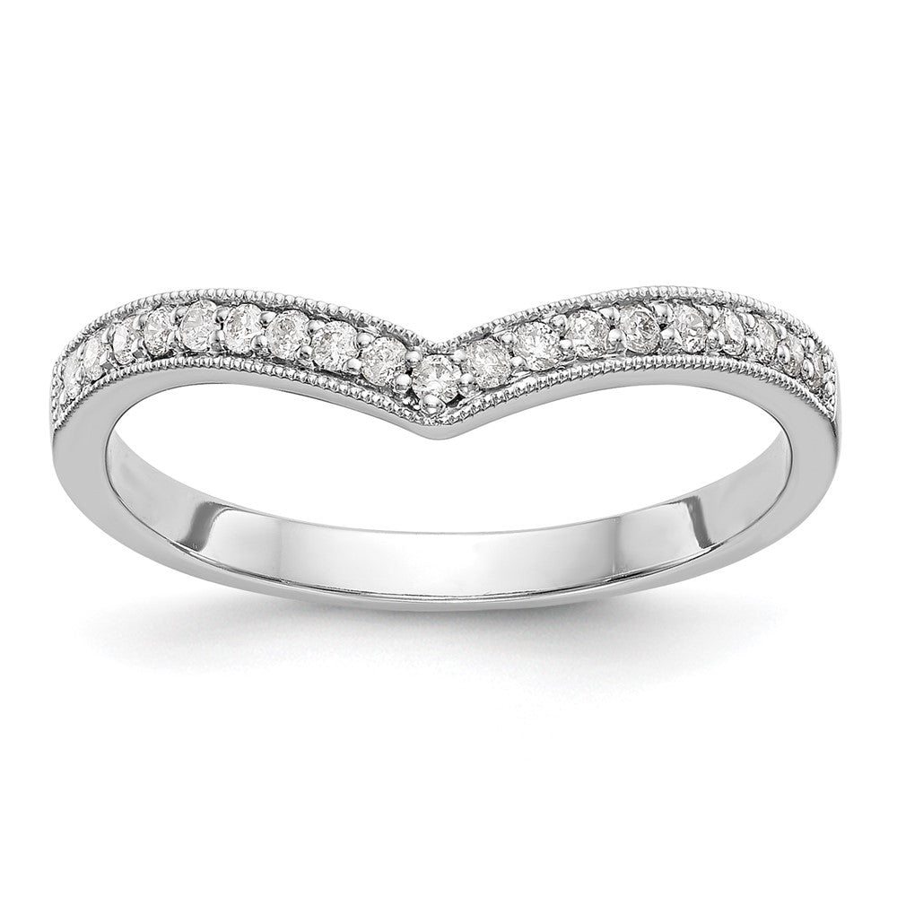 14K White Gold 1/8 carat Diamond Contoured Complete Wedding Band, 0.14 ct, Size 7, 1.93 g - ID5S9RM3225B-014-WAA8L7