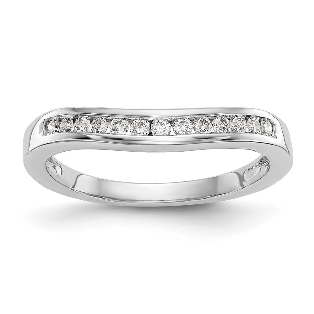 14k White Gold Channel-set 1/5 carat Diamond Contoured Complete Wedding Band, 0.195 ct, Size 7, 2.19 g - ID5S9RM3231B-020-WAA8L7