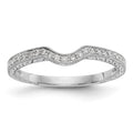 14k White Gold 1/8 carat Diamond Contoured Complete Wedding Band, 0.144 ct, Size 7, 2.12 g - ID5S9RM3235B-014-WAA8L7